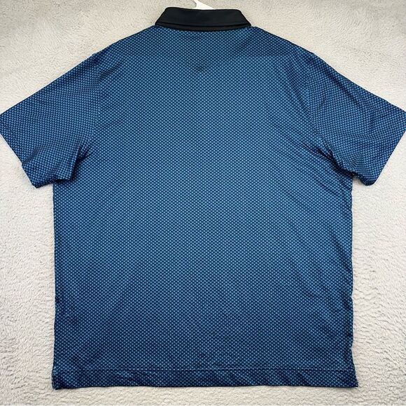 Deolax Polo‎ Shirt Mens XXL Blue Geometric Pattern Stretch Golf Casual Outdoor - Picture 7 of 16